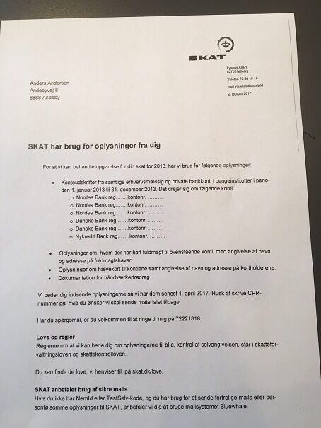 Brev fra Skat